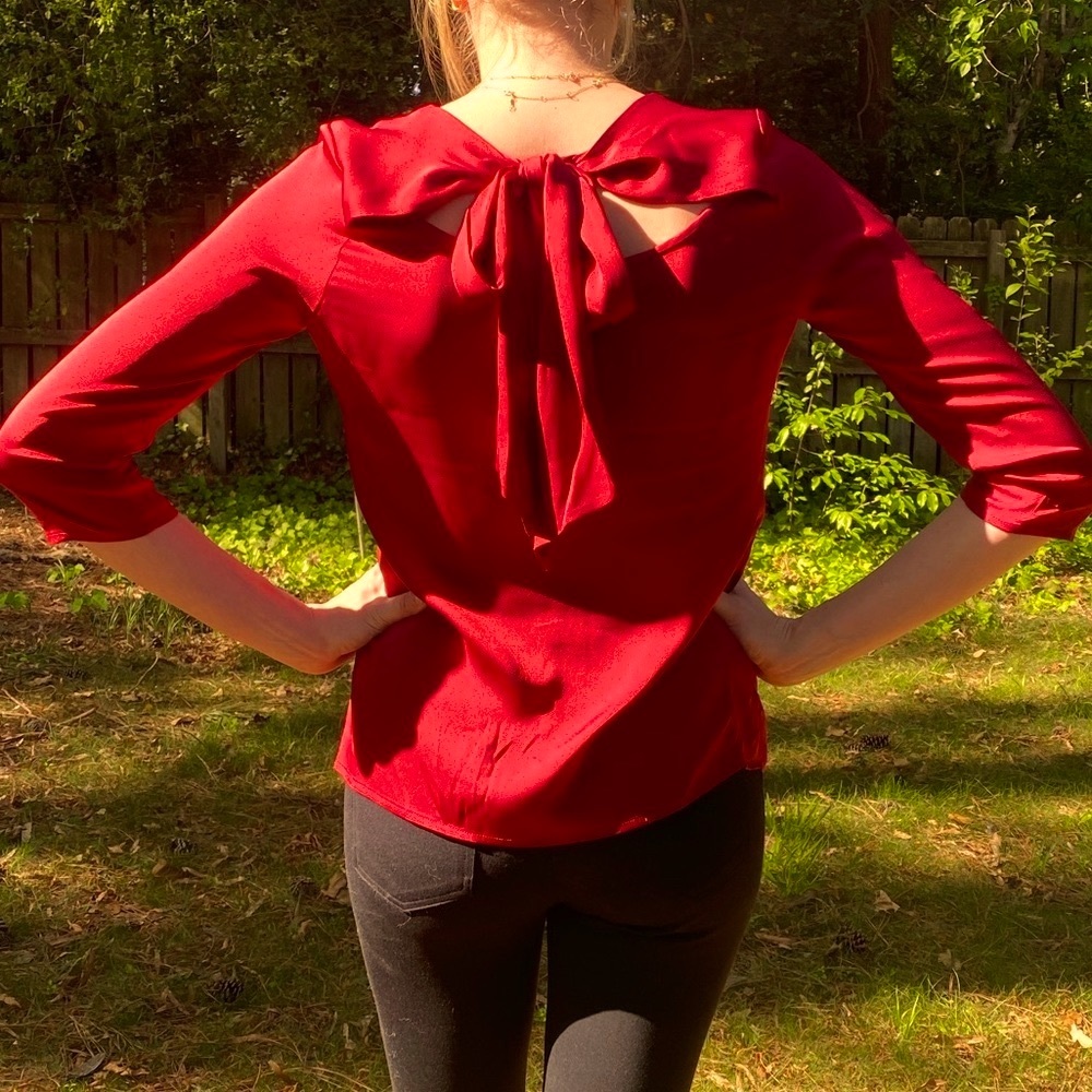 Trina Turk Silk Bow Blouse